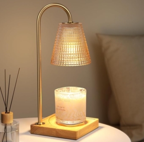 Candle Warmer Lamp-Dimmable Candle Lamp Warmer with Timer, Christmas Birthday Gifts for Women,House Warming Gifts New Home Bedroom Decor,Wax Warmer for Scented Wax with Unique Dotted Lampshade