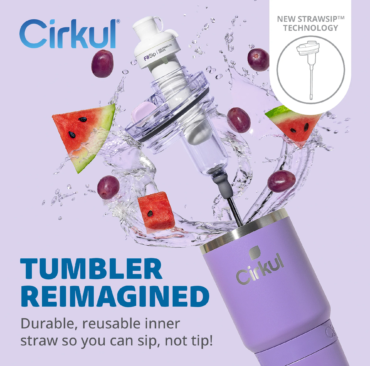 Cirkul 24oz Amethyst On-The-Go StrawSip Tumbler, 1 Flavor Cartridge (FitSip Watermelon Grape)(2)