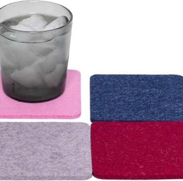 Graf Lantz - Bierfilzl Felt Coasters - Square - 100% Merino Wool - Moisture Wicking - Heat Resistant - Sustainable - Home Decor - Housewarming Gift