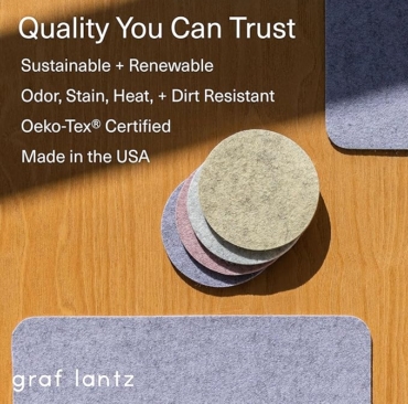 Graf Lantz - Bierfilzl Felt Coasters - Square - 100% Merino Wool - Moisture Wicking - Heat Resistant - Sustainable - Home Decor - Housewarming Gift(2)