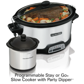 Hamilton Beach Programmable Slow Cooker with Party Dipper, 7 Quart Capacity, Stainless Steel(1)