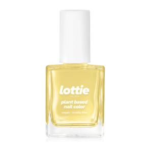 Lottie London Plant Based Gel Effect Nail Polish Periodt, Pastel Yellow, All Free, 0.33 fl oz Bottle