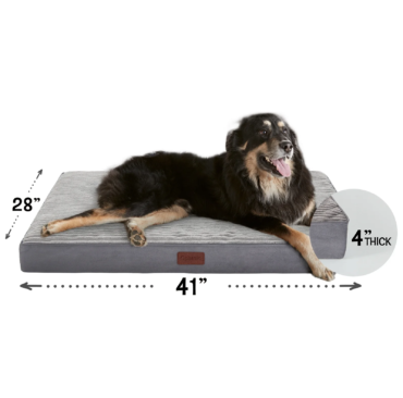 Ophanie 41in Gray Orthopedic Dog Bed For Large Dogs with Egg Crate Foam Support and Non-Slip Bottom, Waterproof and Machine Washable Removable Pet Bed Cover,XL size