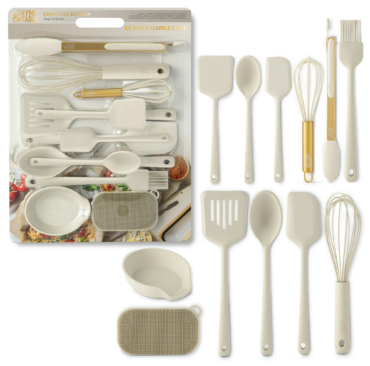 Thyme & Table 12- Piece Silicone Cooking Utensil Set, Taupe