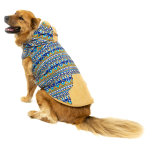 Vibrant Life Fair Isle Dog Hooded Jacket, Blue, XL