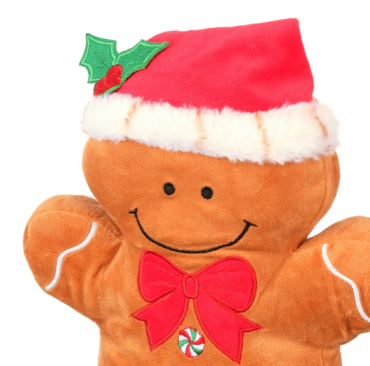 Vibrant Life Holiday Brown Gingerbread Man Plush Dog Toy(2)