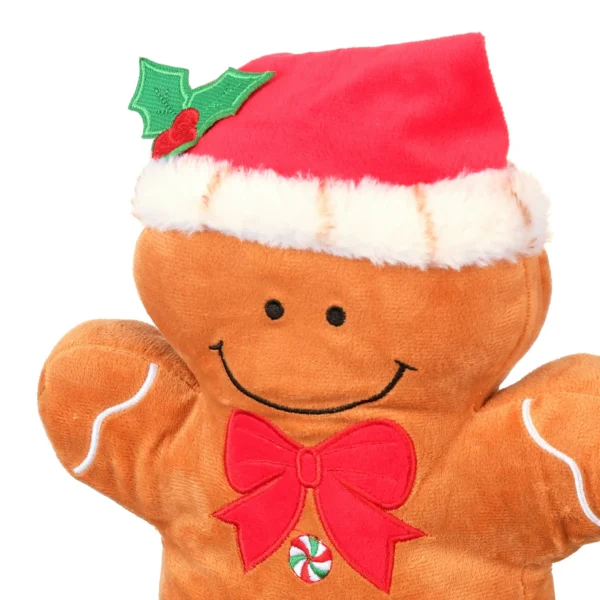 Vibrant Life Holiday Brown Gingerbread Man Plush Dog Toy - Image 2