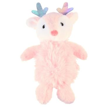 Vibrant Life Holiday Pink Reindeer Plush Dog Toy