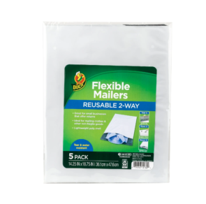 Duck Self-Seal Reuseable Poly Flexible Mailer, 14 x 18, Solid Print, 5 Pack