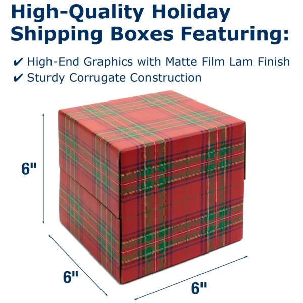 Global Printed Products Holiday Shipping Boxes (Pack of 5 - Assorted Patterns - 6"x6"x6" ) - GPP-0033 - Image 3