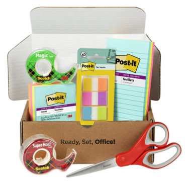 Post-it and Scotch Brand Essentials Pack, 7 Pads of Assorted Super Sticky Notes, 1 Pack Flags, 1 Roll Magic Tape, 1 Roll